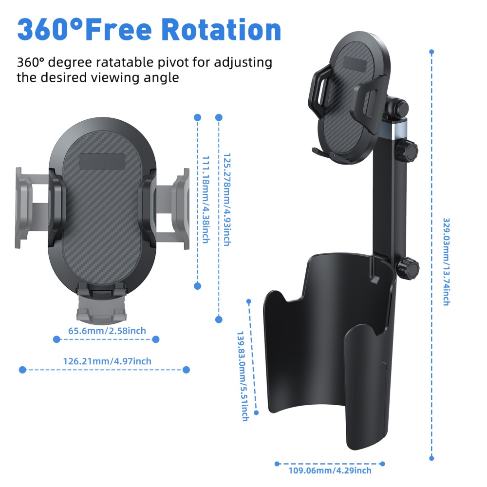 Mobile Tech Accessories - Auto-Getränkehalter Handyhalterung Erweiterung 360° Drehbarer Becherhalter-Erweiterer
